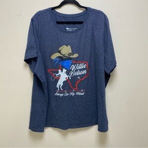 Willie Nelson Always On My Mind Short Sleeve T-Shirt Blue 6x